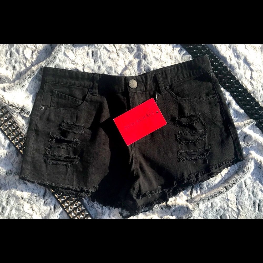 Black Craft Black Denim Shorts